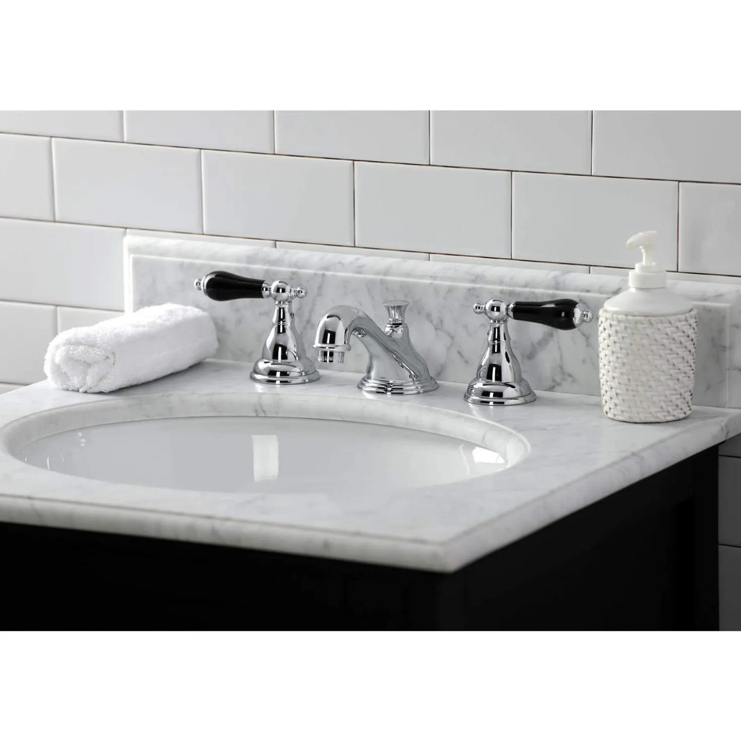 Kingston Brass KS556XPKL-P Duchess Widespread Bathroom Faucet with Brass Pop-Up