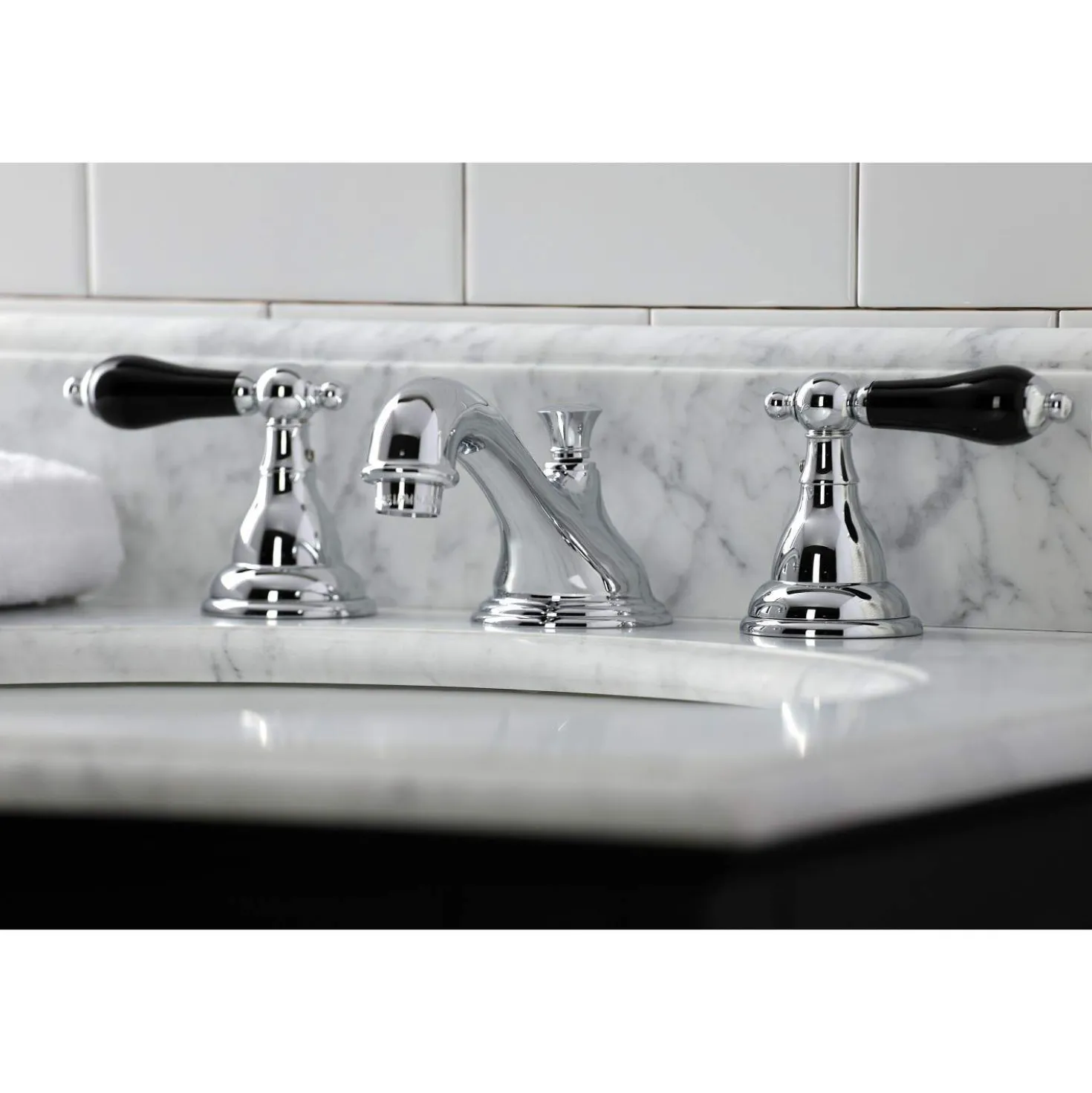 Kingston Brass KS556XPKL-P Duchess Widespread Bathroom Faucet with Brass Pop-Up