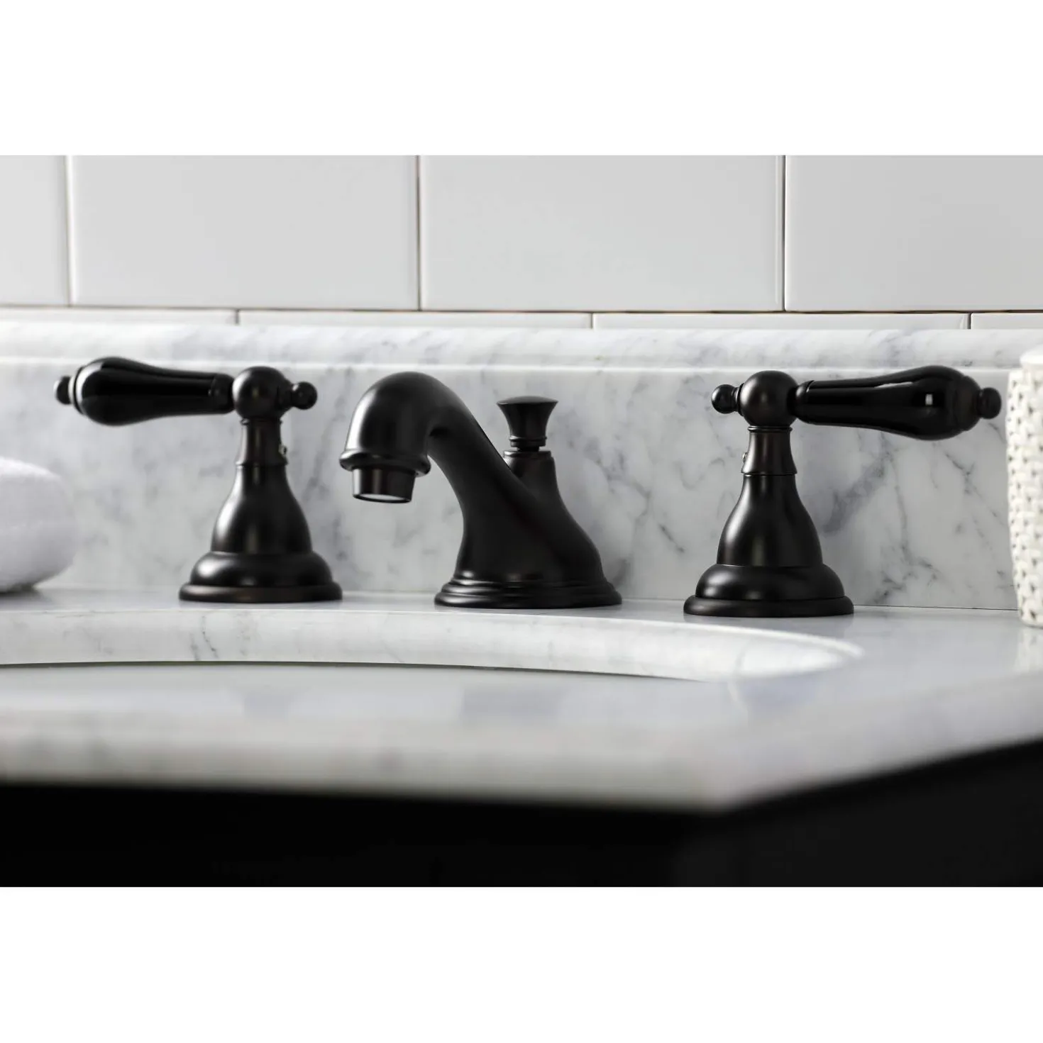 Kingston Brass KS556XPKL-P Duchess Widespread Bathroom Faucet with Brass Pop-Up