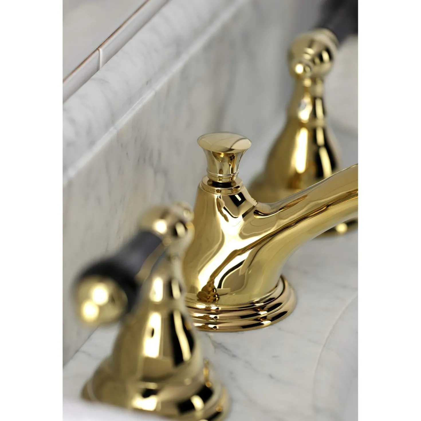 Kingston Brass KS556XPKL-P Duchess Widespread Bathroom Faucet with Brass Pop-Up
