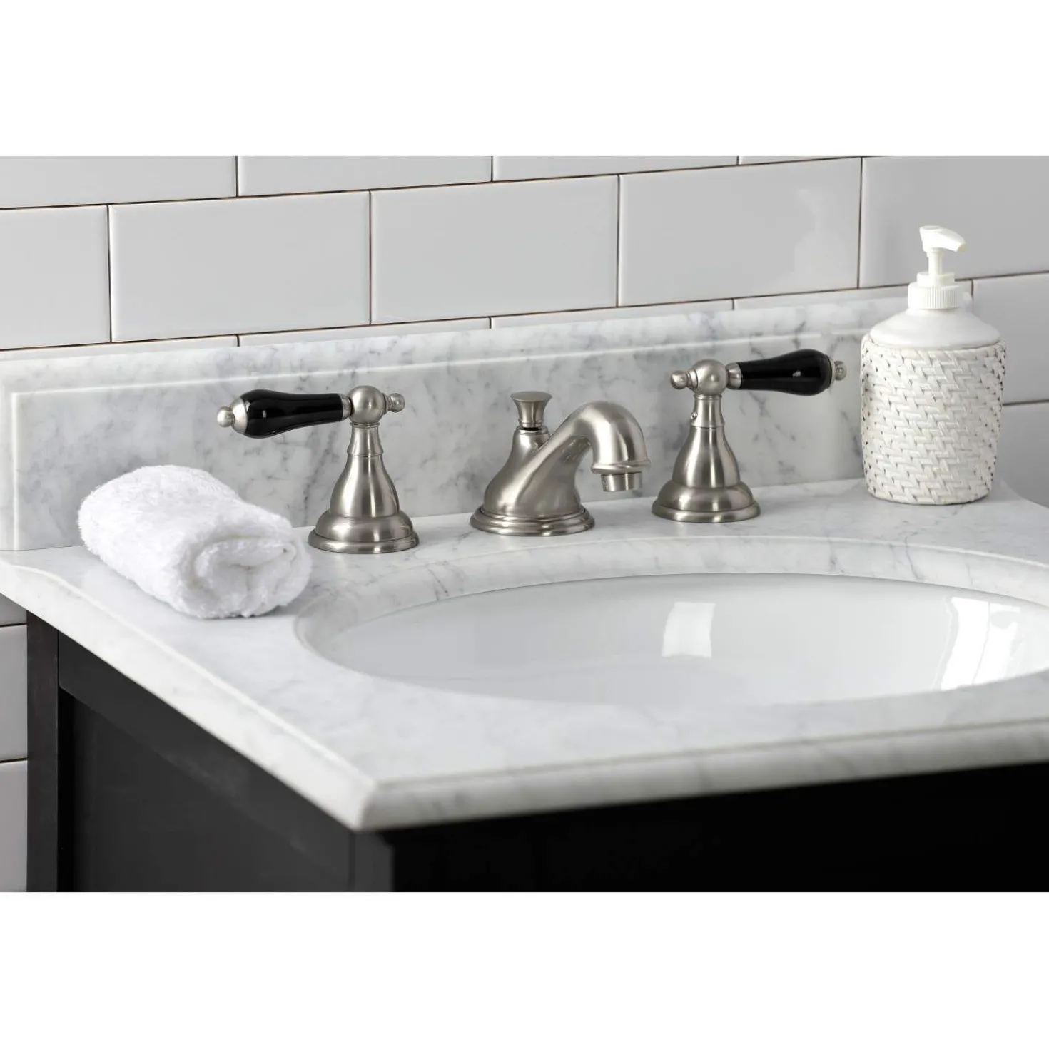 Kingston Brass KS556XPKL-P Duchess Widespread Bathroom Faucet with Brass Pop-Up