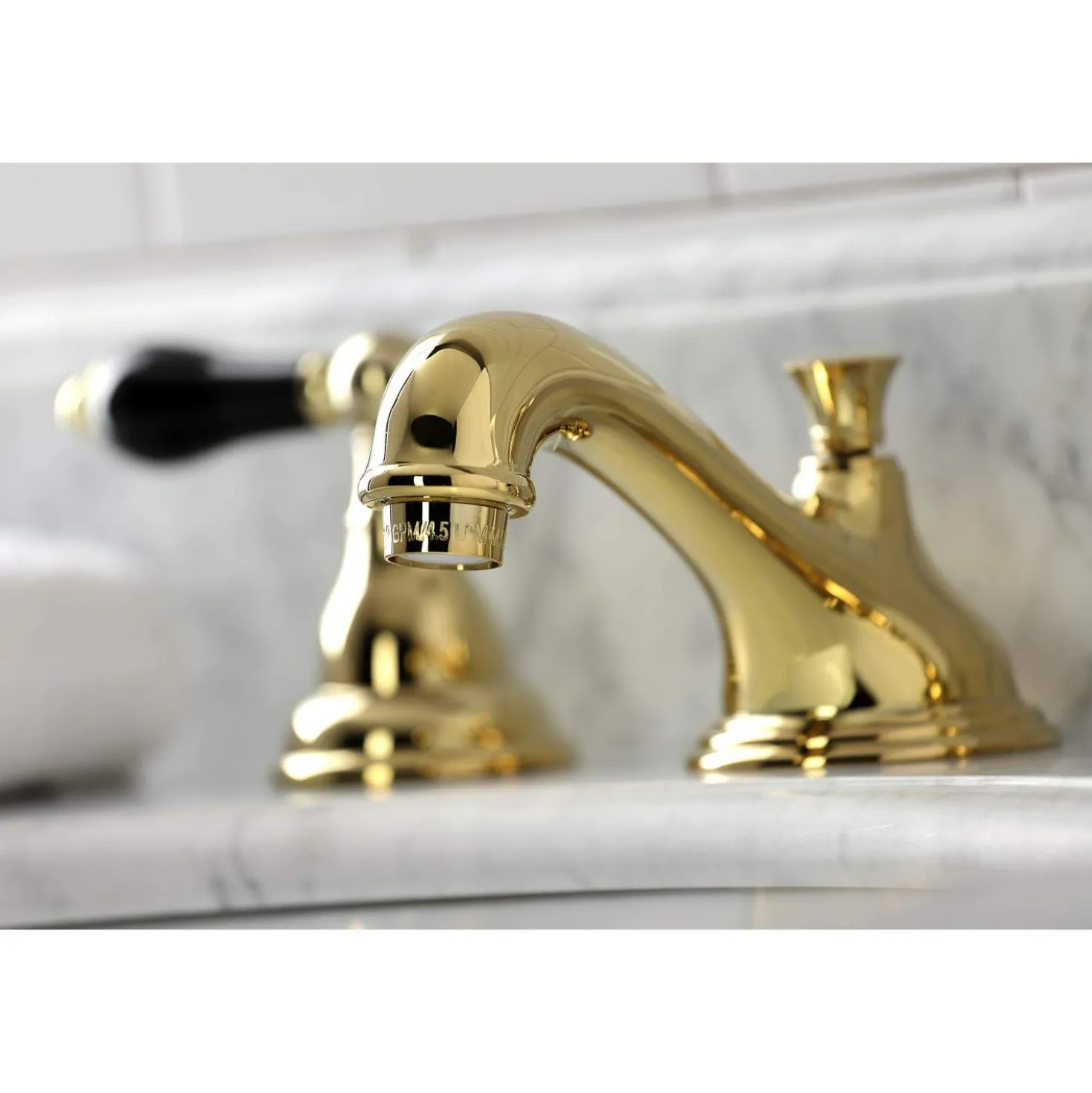 Kingston Brass KS556XPKL-P Duchess Widespread Bathroom Faucet with Brass Pop-Up
