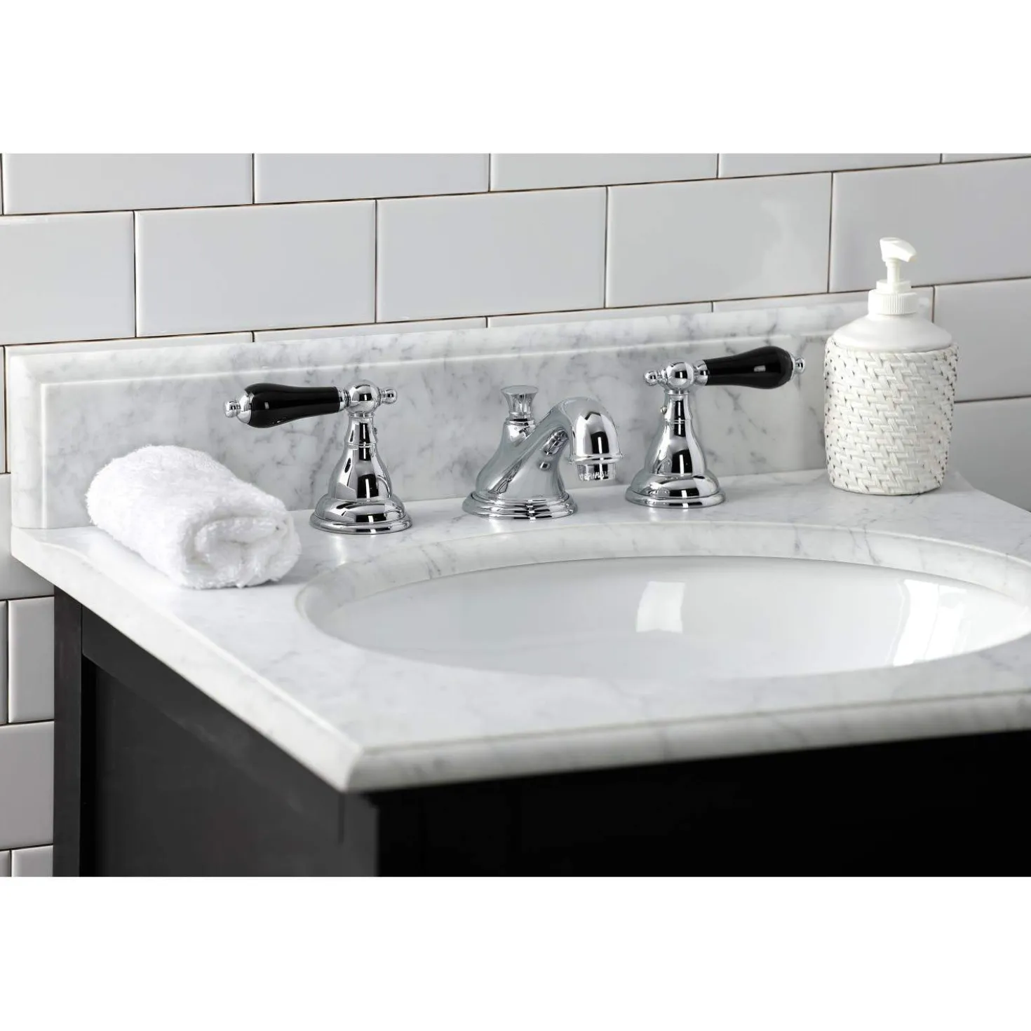 Kingston Brass KS556XPKL-P Duchess Widespread Bathroom Faucet with Brass Pop-Up