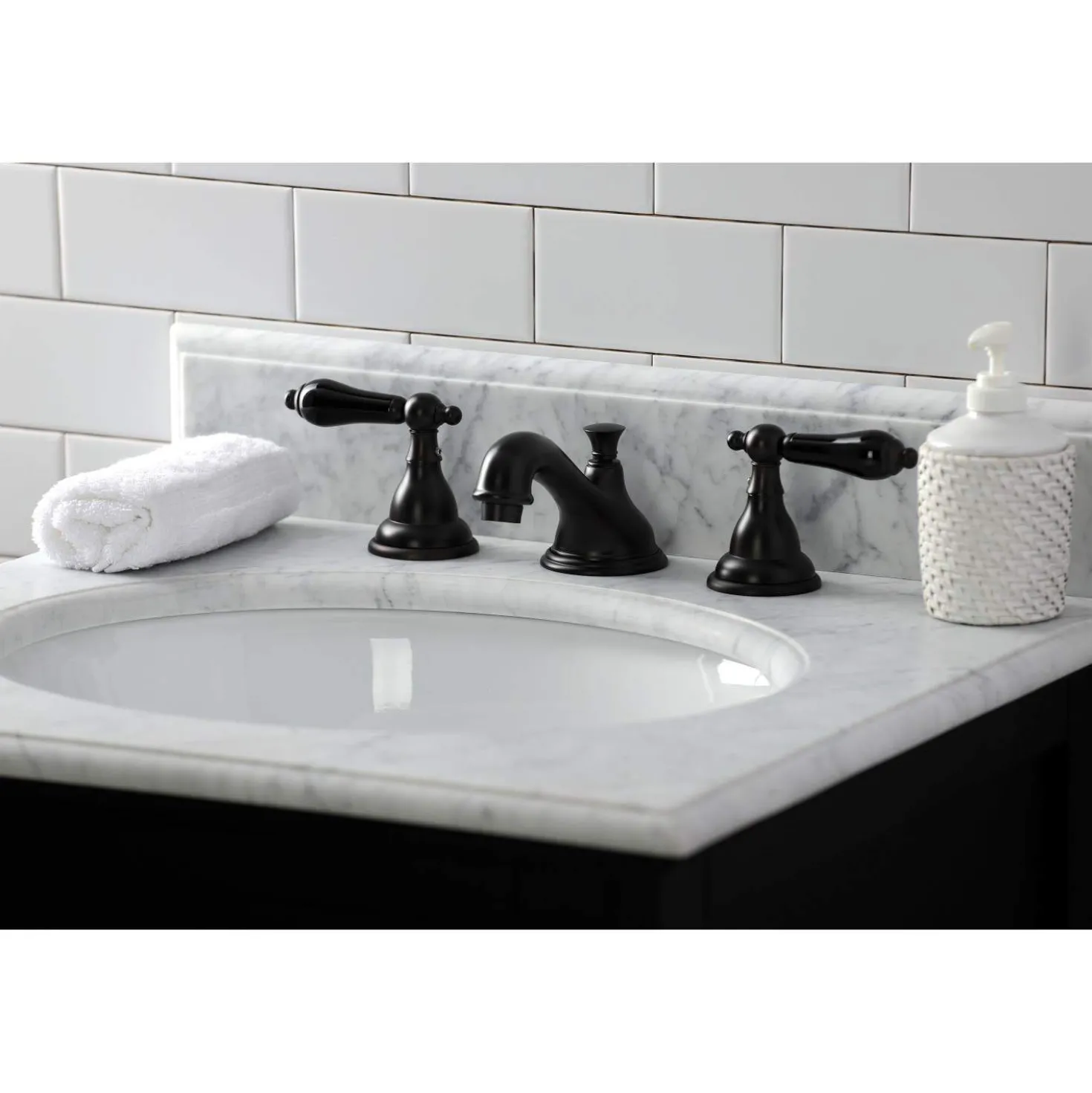 Kingston Brass KS556XPKL-P Duchess Widespread Bathroom Faucet with Brass Pop-Up
