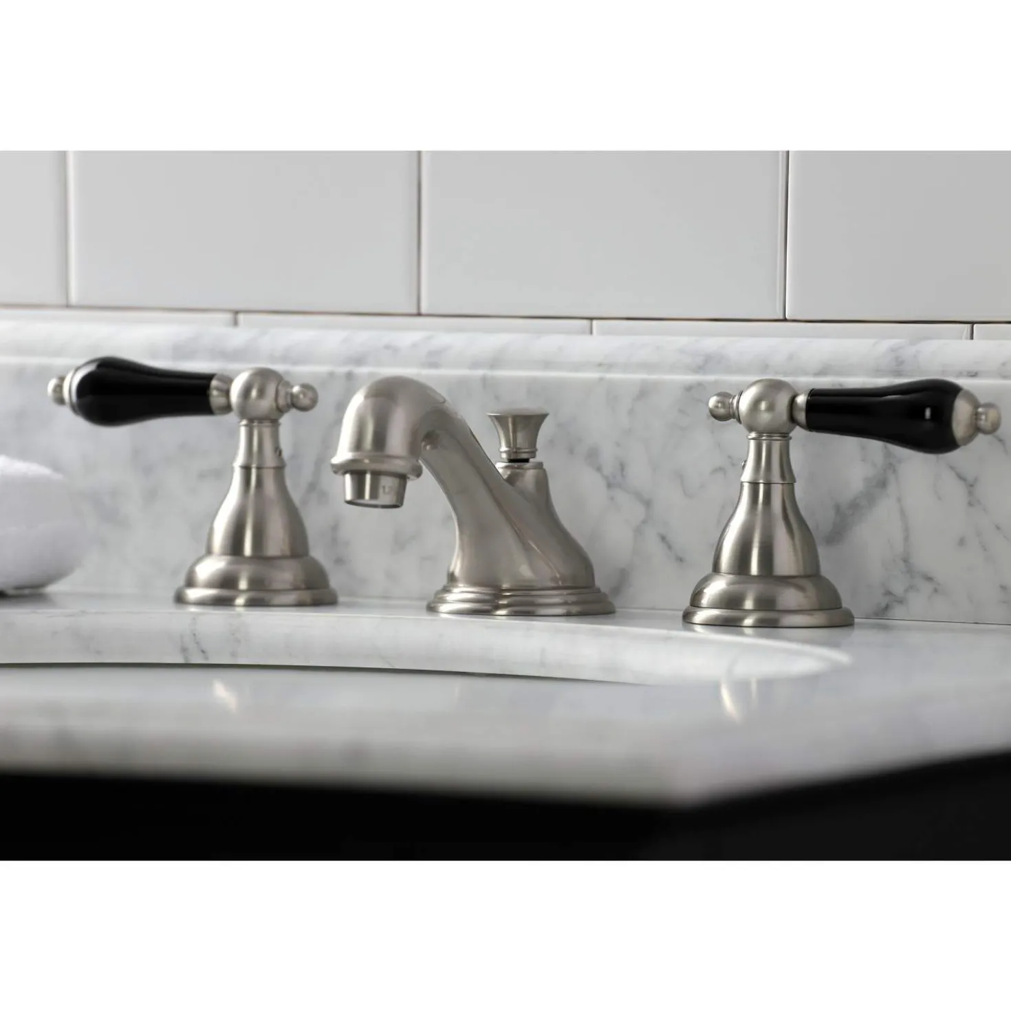 Kingston Brass KS556XPKL-P Duchess Widespread Bathroom Faucet with Brass Pop-Up