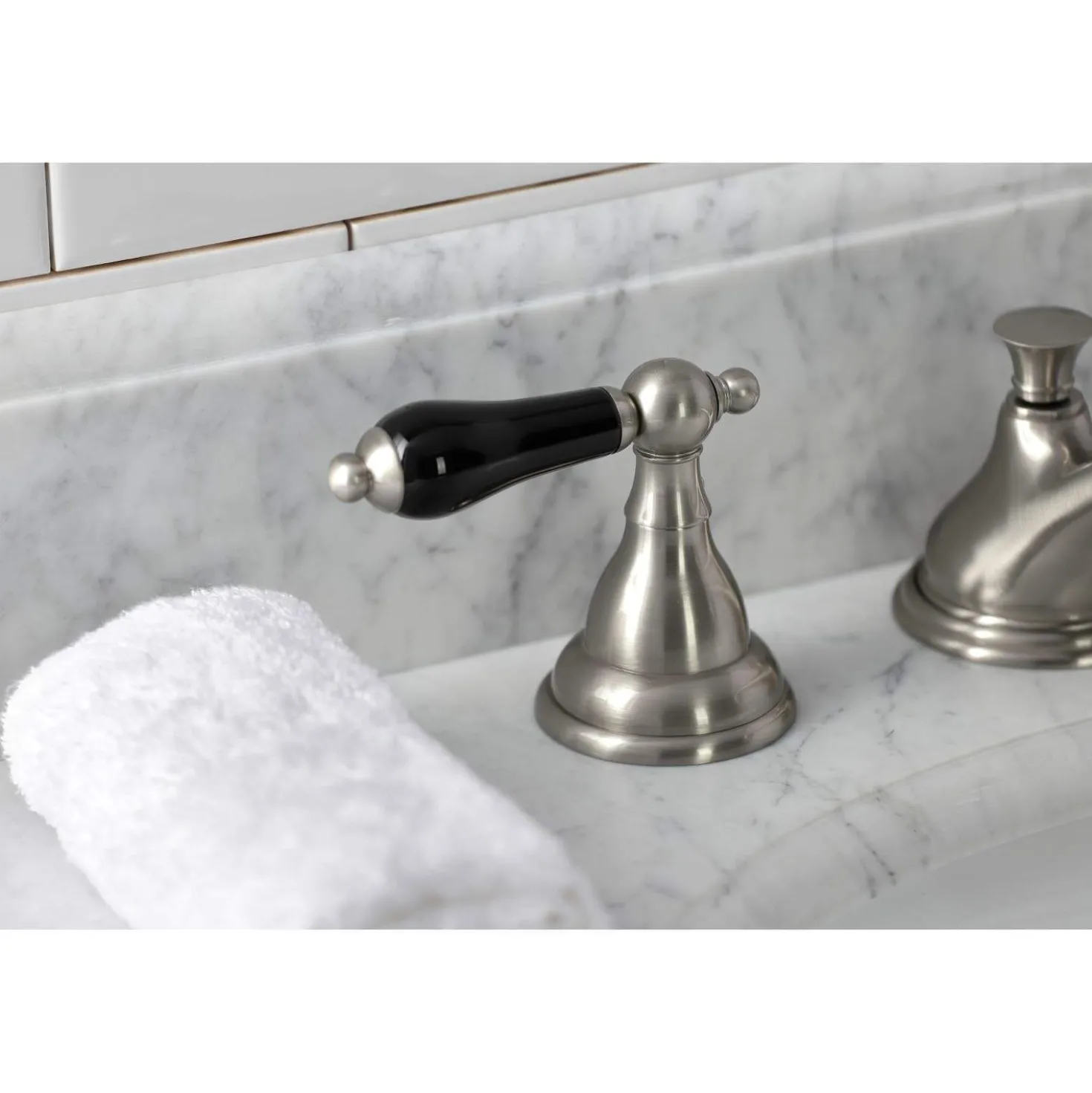 Kingston Brass KS556XPKL-P Duchess Widespread Bathroom Faucet with Brass Pop-Up