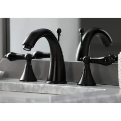 Kingston Brass KS297XPKL-P Duchess Widespread Bathroom Faucet with Brass Pop-Up