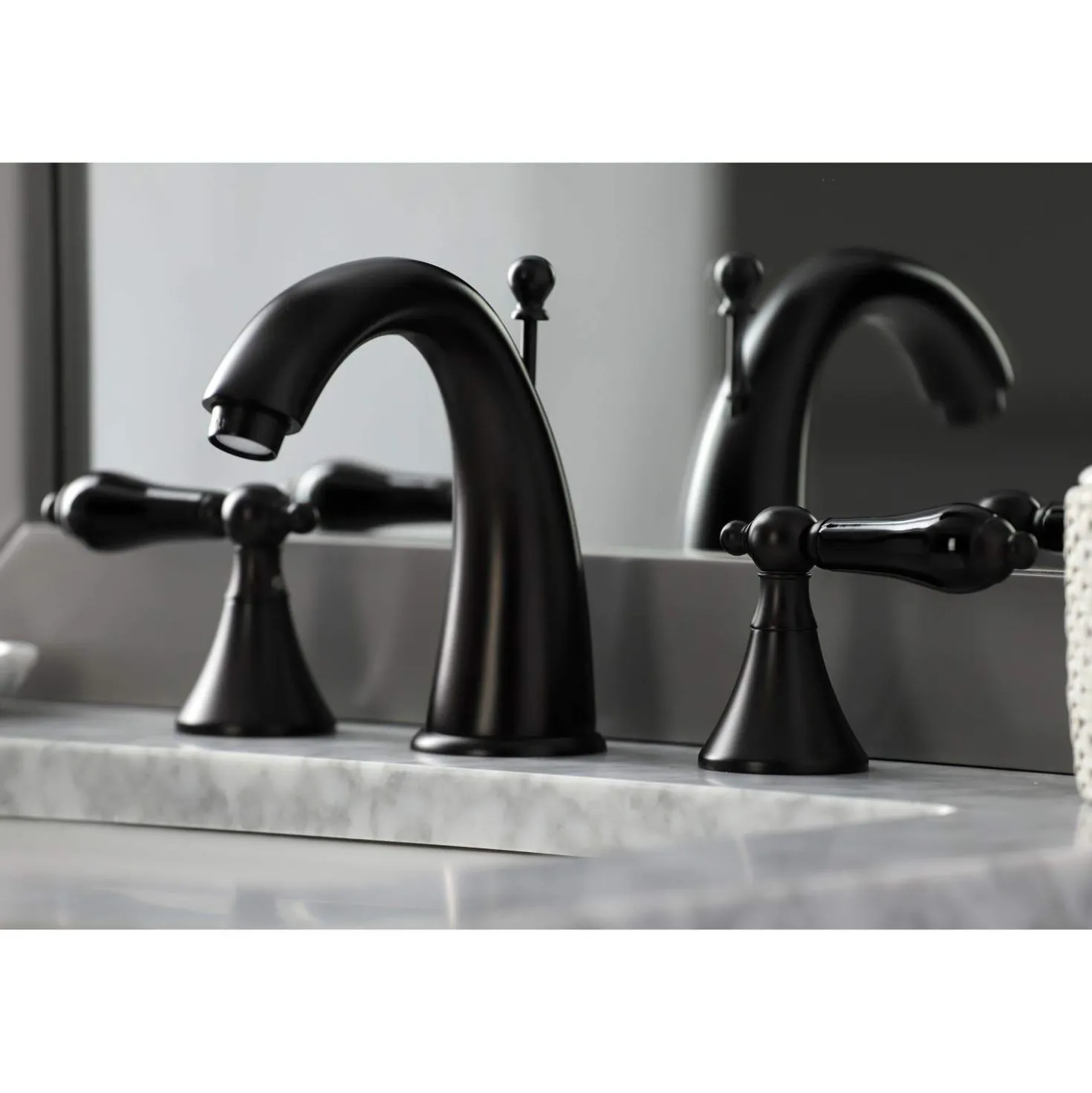 Kingston Brass KS297XPKL-P Duchess Widespread Bathroom Faucet with Brass Pop-Up