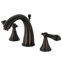 Kingston Brass KS297XPKL-P Duchess Widespread Bathroom Faucet with Brass Pop-Up