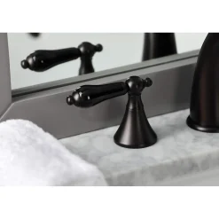 Kingston Brass KS297XPKL-P Duchess Widespread Bathroom Faucet with Brass Pop-Up