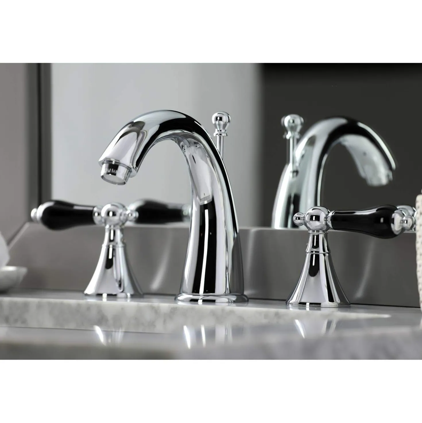Kingston Brass KS297XPKL-P Duchess Widespread Bathroom Faucet with Brass Pop-Up