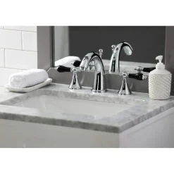 Kingston Brass KS297XPKL-P Duchess Widespread Bathroom Faucet with Brass Pop-Up