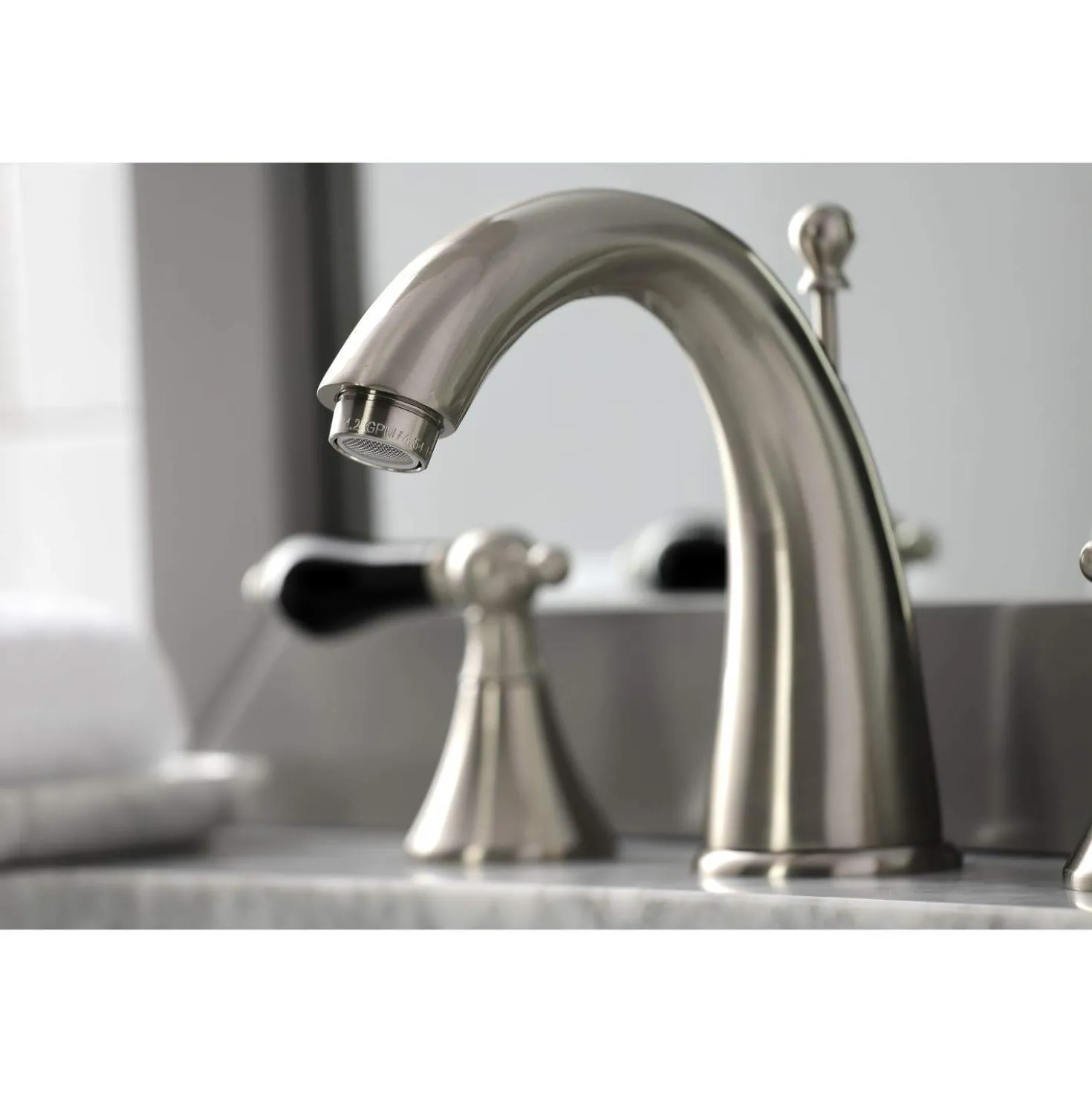 Kingston Brass KS297XPKL-P Duchess Widespread Bathroom Faucet with Brass Pop-Up