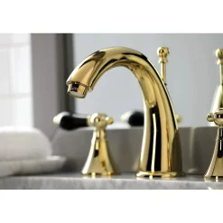 Kingston Brass KS297XPKL-P Duchess Widespread Bathroom Faucet with Brass Pop-Up