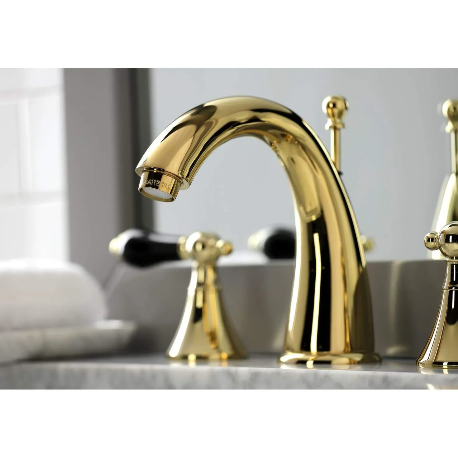 Kingston Brass KS297XPKL-P Duchess Widespread Bathroom Faucet with Brass Pop-Up