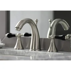 Kingston Brass KS297XPKL-P Duchess Widespread Bathroom Faucet with Brass Pop-Up