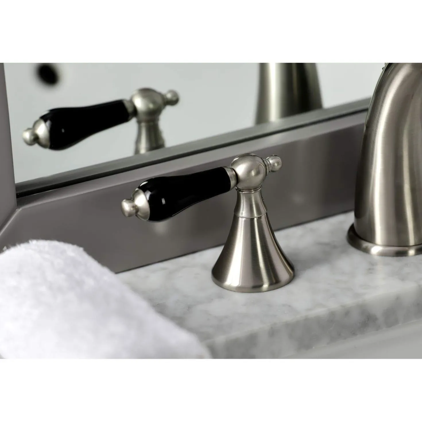 Kingston Brass KS297XPKL-P Duchess Widespread Bathroom Faucet with Brass Pop-Up