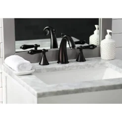 Kingston Brass KS297XPKL-P Duchess Widespread Bathroom Faucet with Brass Pop-Up