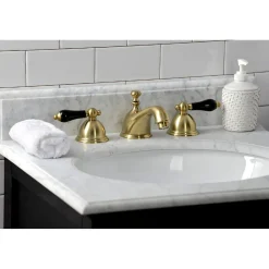 Kingston Brass KS396XPKL-P Duchess Widespread Bathroom Faucet with Brass Pop-Up
