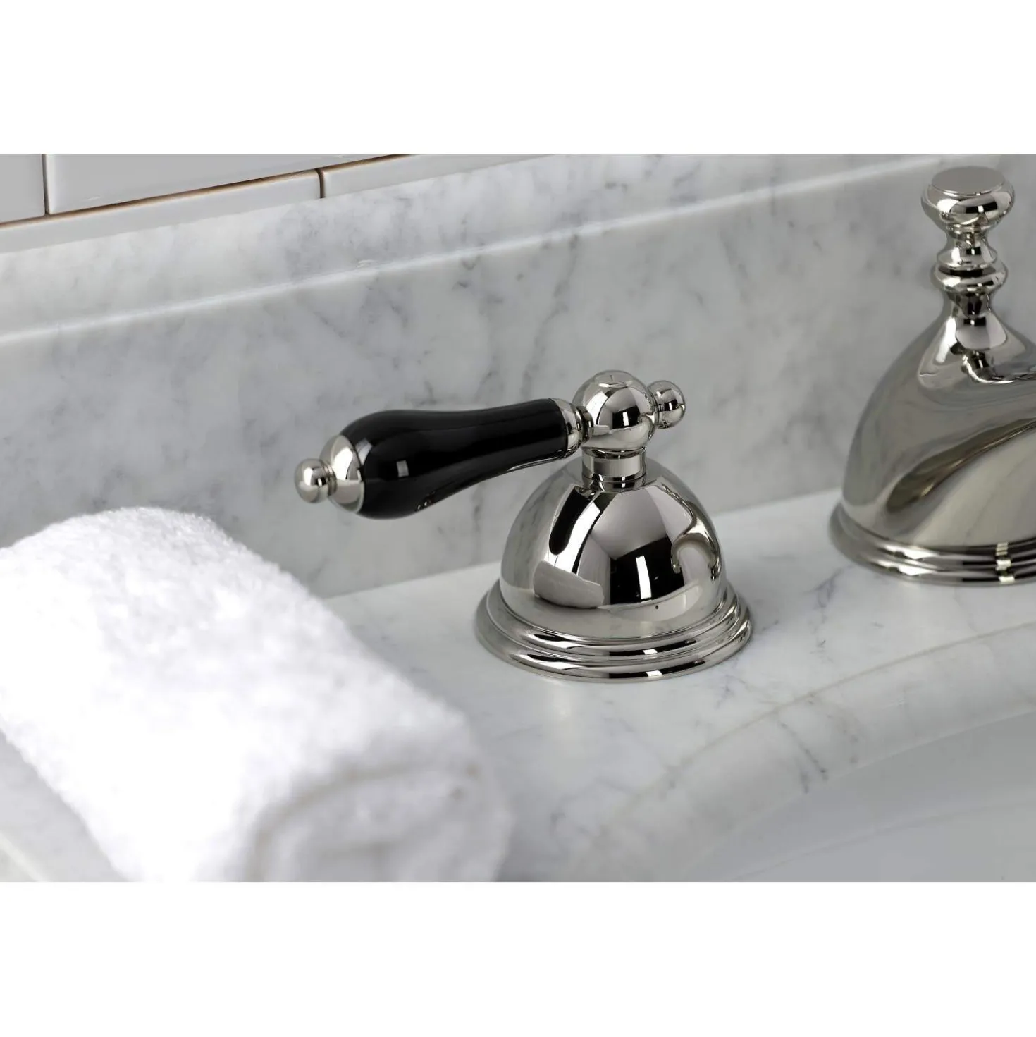 Kingston Brass KS396XPKL-P Duchess Widespread Bathroom Faucet with Brass Pop-Up
