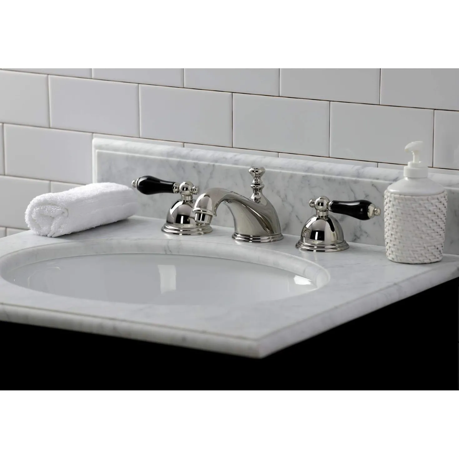 Kingston Brass KS396XPKL-P Duchess Widespread Bathroom Faucet with Brass Pop-Up