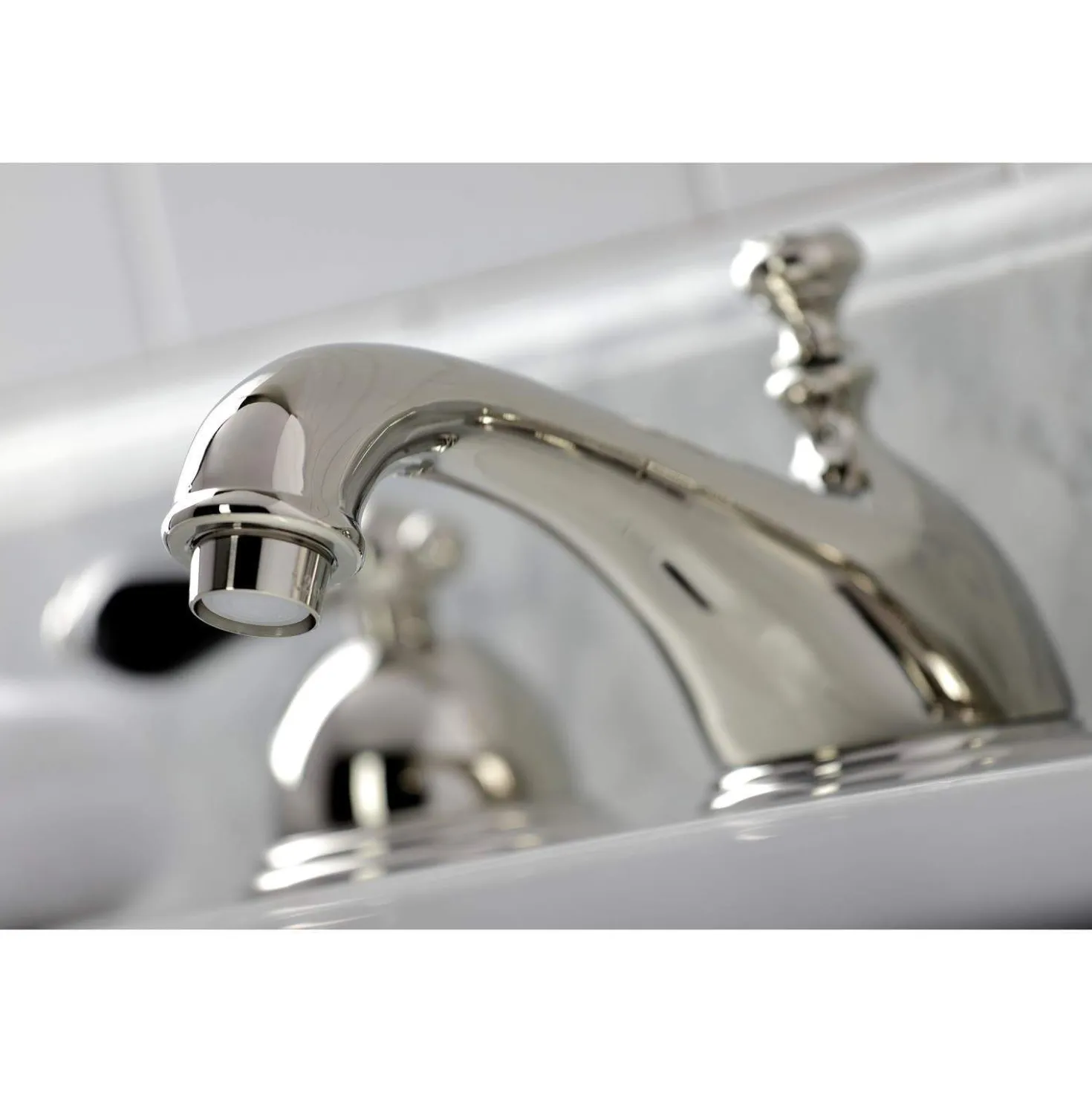 Kingston Brass KS396XPKL-P Duchess Widespread Bathroom Faucet with Brass Pop-Up