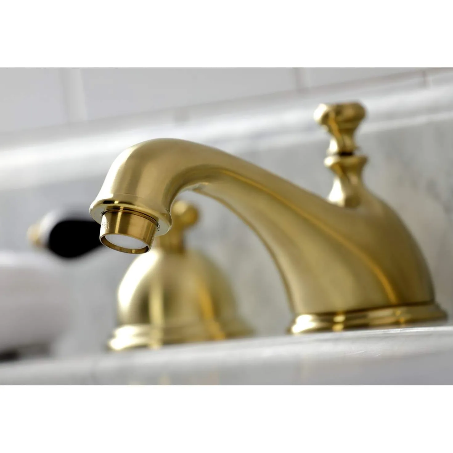 Kingston Brass KS396XPKL-P Duchess Widespread Bathroom Faucet with Brass Pop-Up