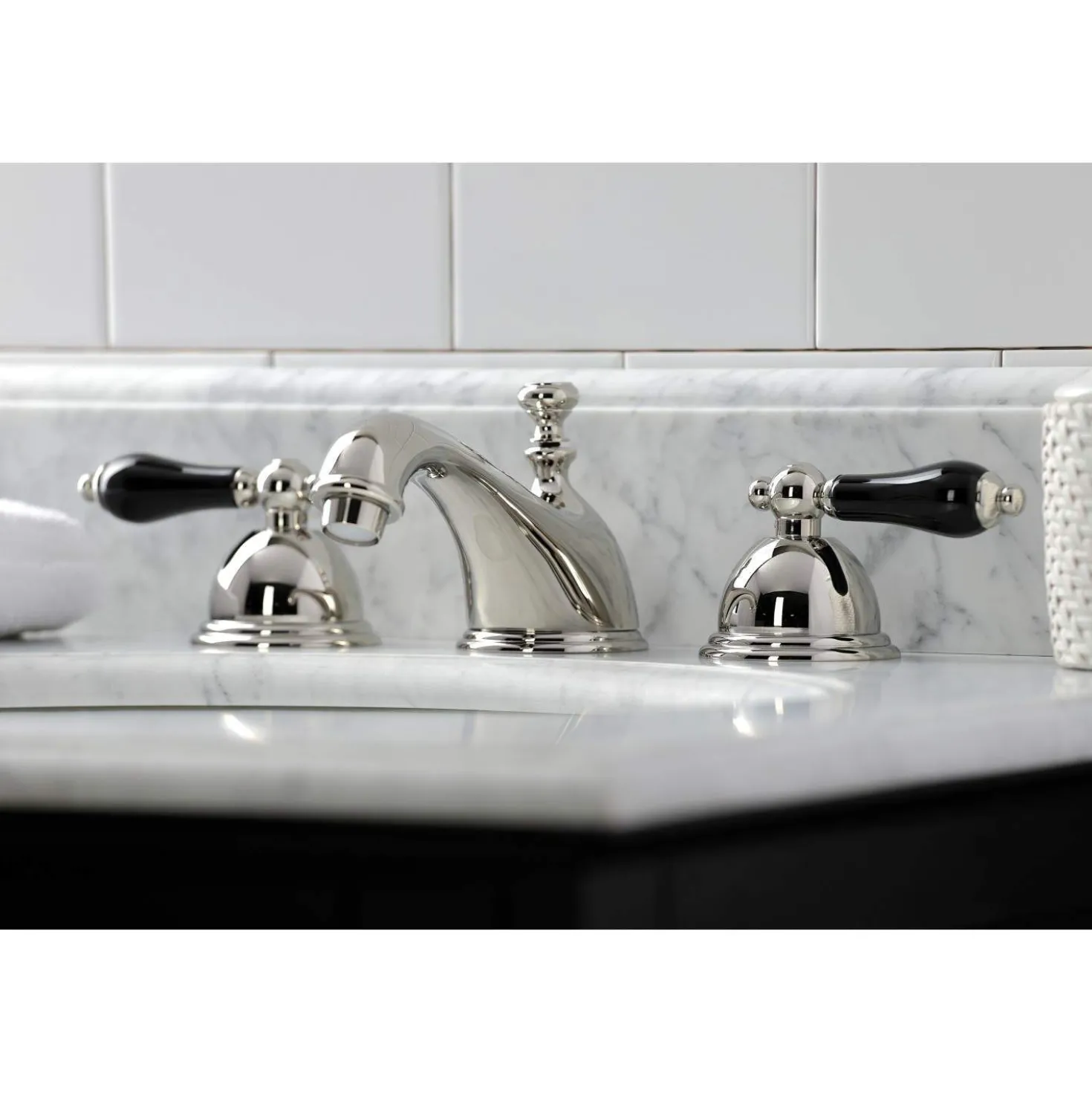Kingston Brass KS396XPKL-P Duchess Widespread Bathroom Faucet with Brass Pop-Up