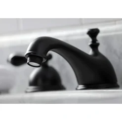 Kingston Brass KS396XPKL-P Duchess Widespread Bathroom Faucet with Brass Pop-Up