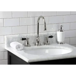 Kingston Brass KS298XPKL-P Duchess Widespread Bathroom Faucet with Brass Pop-Up