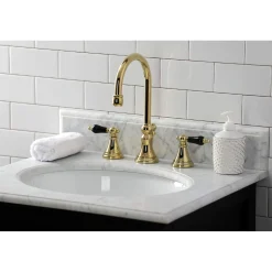 Kingston Brass KS298XPKL-P Duchess Widespread Bathroom Faucet with Brass Pop-Up