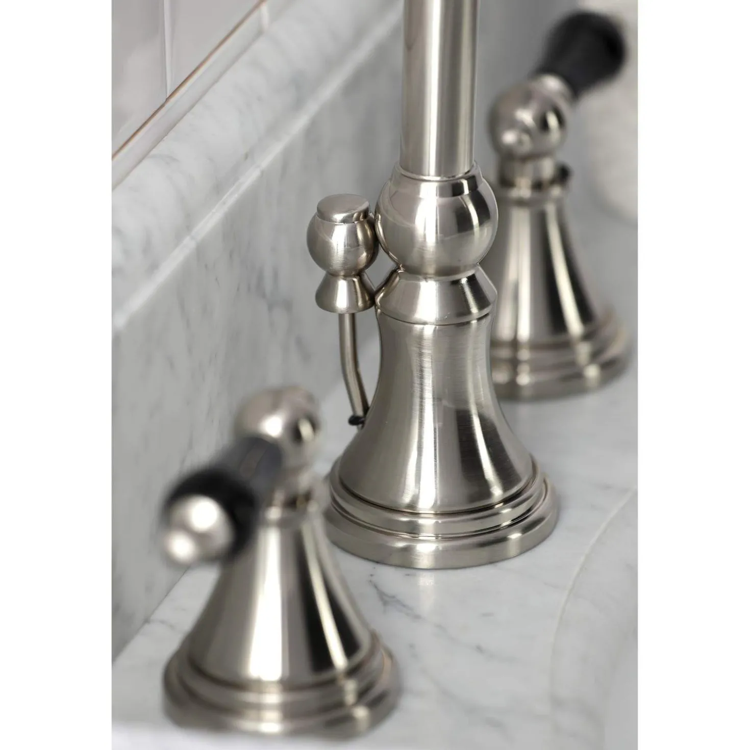 Kingston Brass KS298XPKL-P Duchess Widespread Bathroom Faucet with Brass Pop-Up