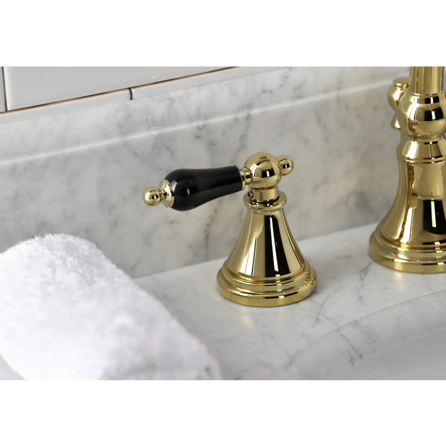 Kingston Brass KS298XPKL-P Duchess Widespread Bathroom Faucet with Brass Pop-Up
