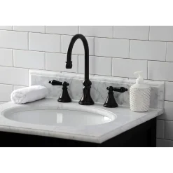 Kingston Brass KS298XPKL-P Duchess Widespread Bathroom Faucet with Brass Pop-Up