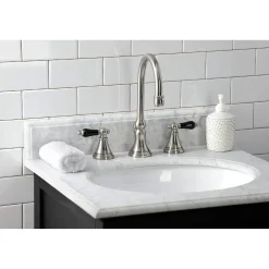 Kingston Brass KS298XPKL-P Duchess Widespread Bathroom Faucet with Brass Pop-Up