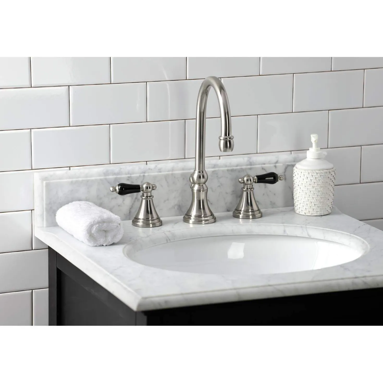 Kingston Brass KS298XPKL-P Duchess Widespread Bathroom Faucet with Brass Pop-Up