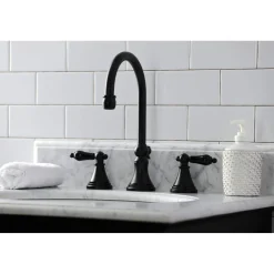 Kingston Brass KS298XPKL-P Duchess Widespread Bathroom Faucet with Brass Pop-Up