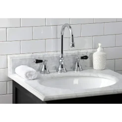 Kingston Brass KS298XPKL-P Duchess Widespread Bathroom Faucet with Brass Pop-Up