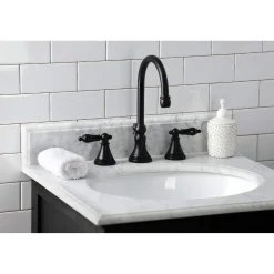 Kingston Brass KS298XPKL-P Duchess Widespread Bathroom Faucet with Brass Pop-Up