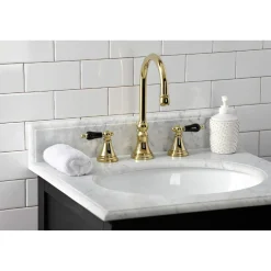 Kingston Brass KS298XPKL-P Duchess Widespread Bathroom Faucet with Brass Pop-Up