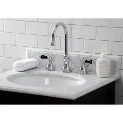 Kingston Brass KS298XPKL-P Duchess Widespread Bathroom Faucet with Brass Pop-Up
