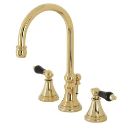 Kingston Brass KS298XPKL-P Duchess Widespread Bathroom Faucet with Brass Pop-Up