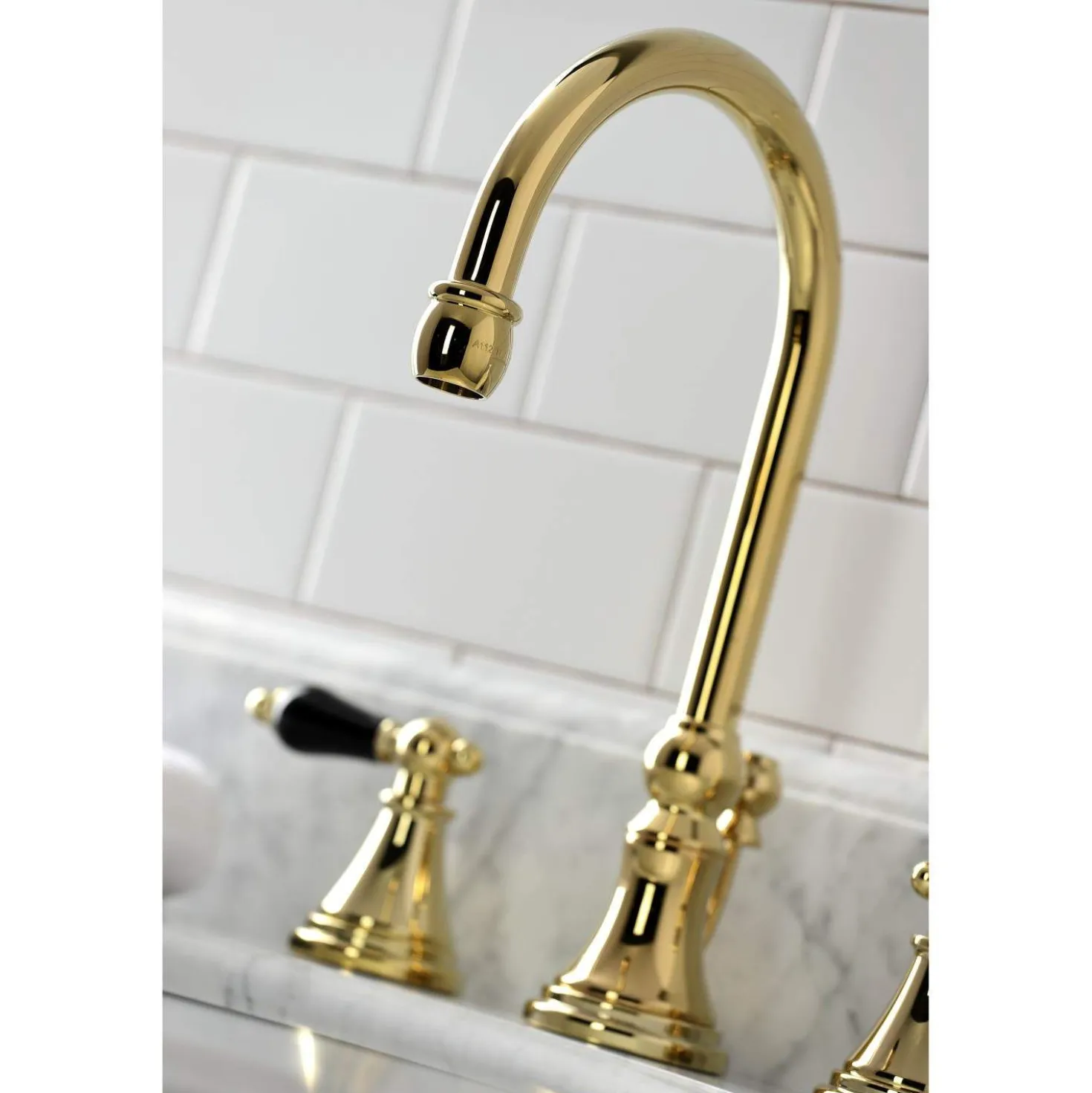 Kingston Brass KS298XPKL-P Duchess Widespread Bathroom Faucet with Brass Pop-Up
