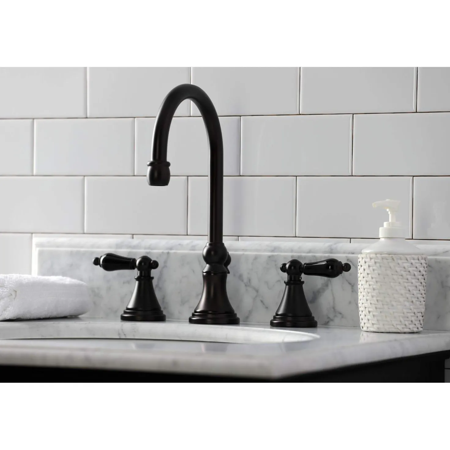 Kingston Brass KS298XPKL-P Duchess Widespread Bathroom Faucet with Brass Pop-Up