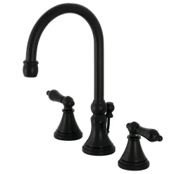 Kingston Brass KS298XPKL-P Duchess Widespread Bathroom Faucet with Brass Pop-Up