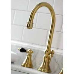 Kingston Brass KS298XPKL-P Duchess Widespread Bathroom Faucet with Brass Pop-Up