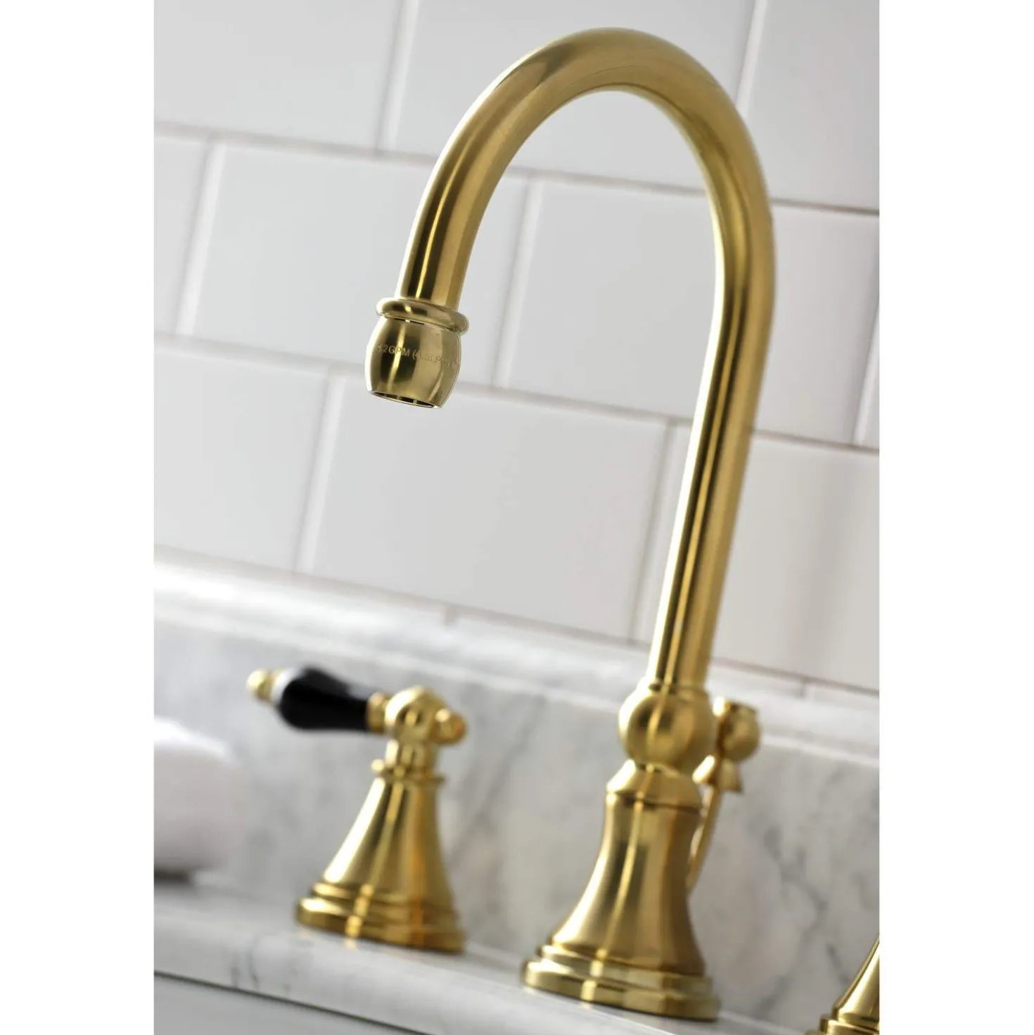 Kingston Brass KS298XPKL-P Duchess Widespread Bathroom Faucet with Brass Pop-Up