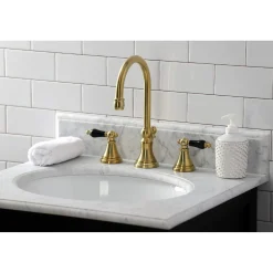 Kingston Brass KS298XPKL-P Duchess Widespread Bathroom Faucet with Brass Pop-Up