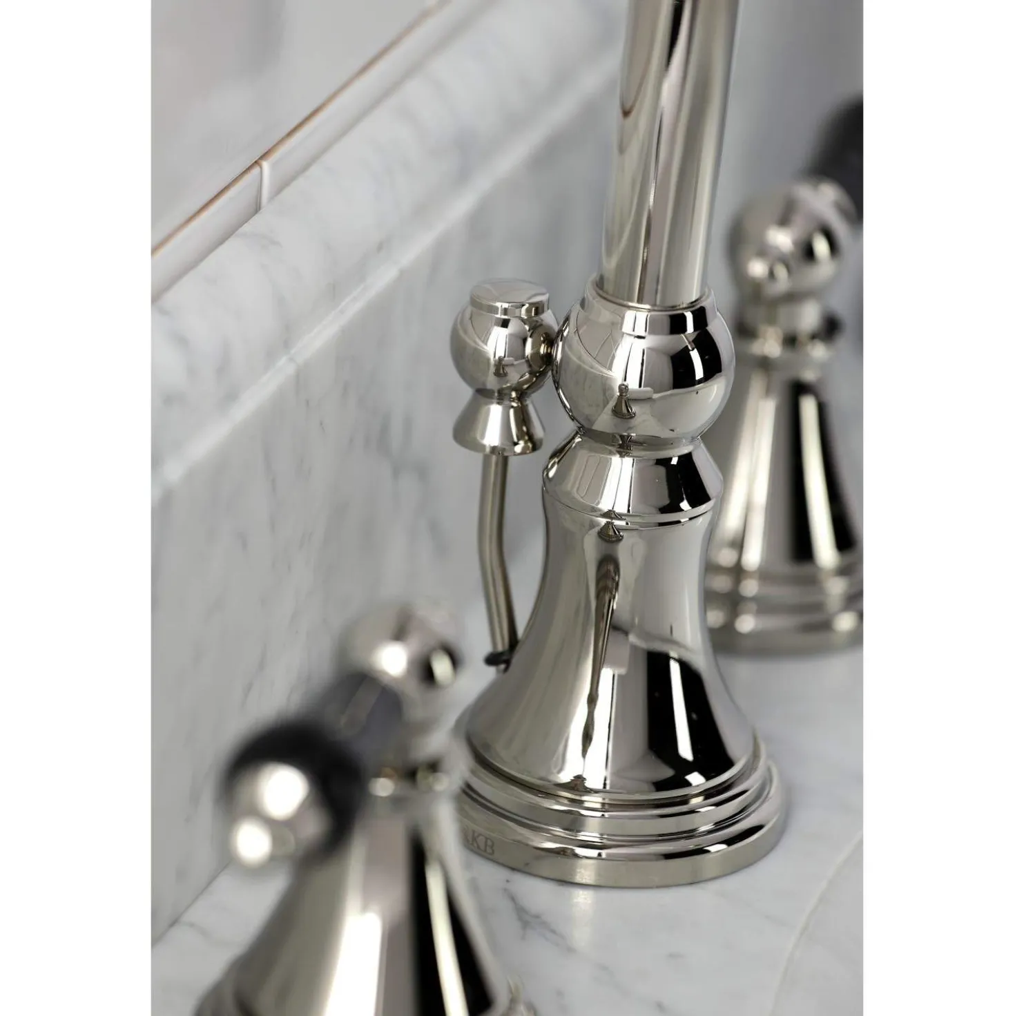 Kingston Brass KS298XPKL-P Duchess Widespread Bathroom Faucet with Brass Pop-Up