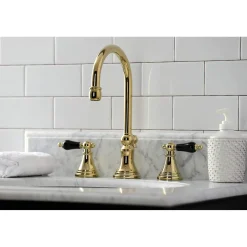 Kingston Brass KS298XPKL-P Duchess Widespread Bathroom Faucet with Brass Pop-Up